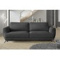 Canapé 3/4 places convertible - gris anthracite - en tissu velours de qualité luxe, MEGANE