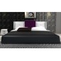 Lit design en cuir italien de luxe LUNA, noir et blanc, 140x190