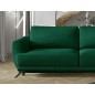 Canapé 3/4 places convertible - vert - en tissu velours de qualité luxe, MEGANE