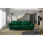 Canapé 3/4 places convertible - vert - en tissu velours de qualité luxe, MEGANE