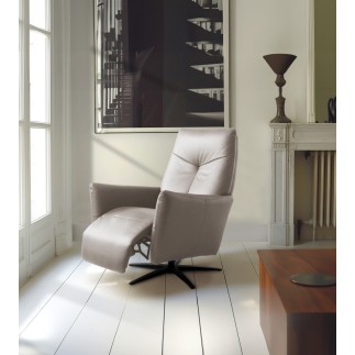 Fauteuil relax électrique en 100% tout cuir épais luxe italien