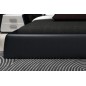 Lit design en cuir italien de luxe LUNA, noir et blanc, 140x190