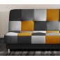 Canapé 3 places convertible - multicolore - en tissu de belle qualité, CAYENNE, Multicolore jaune gris noir