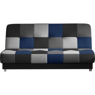 Canapé 3 places convertible - noir/gris/bleu/multicolore - en tissu de belle qualité, CAYENNE