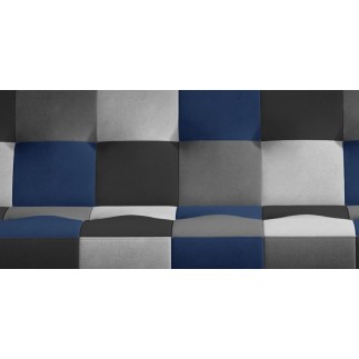 Canapé 3 places convertible - noir/gris/bleu/multicolore - en tissu de belle qualité, CAYENNE
