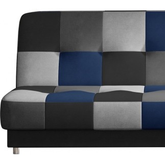 Canapé 3 places convertible - noir/gris/bleu/multicolore - en tissu de belle qualité, CAYENNE