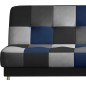 Canapé 3 places convertible - noir/gris/bleu/multicolore - en tissu de belle qualité, CAYENNE