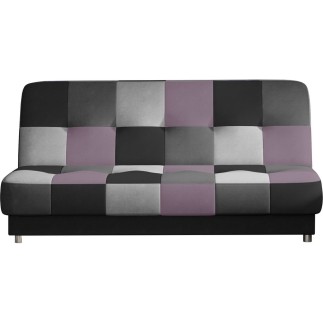 Canapé 3 places convertible - multicolore et mauve - en tissu de belle qualité, CAYENNE