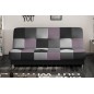 Canapé 3 places convertible - multicolore et mauve - en tissu de belle qualité, CAYENNE, Multicolore gris et noir et mauve