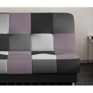 Canapé 3 places convertible - multicolore et mauve - en tissu de belle qualité, CAYENNE