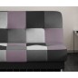 Canapé 3 places convertible - multicolore et mauve - en tissu de belle qualité, CAYENNE, Multicolore gris et noir et mauve