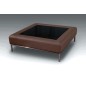 Table basse en cuir italien PALOMA, chocolat