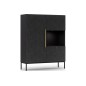 Buffet haut de la collection Lancaster, 120x150x40 cm, noir mat