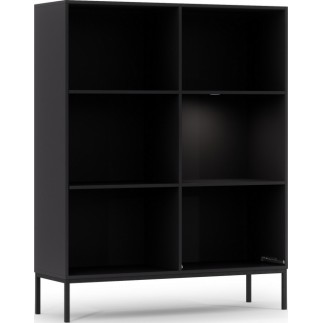 Buffet haut de la collection Lancaster, 120x150x40 cm, noir mat