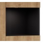 Buffet haut de la collection Lancaster, 120x150x40 cm, noir mat et chêne aristan, Bois et noir