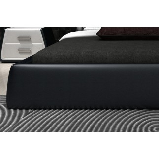 Lit design en cuir italien de luxe LUNA, noir et blanc