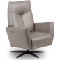 Fauteuil relax électrique en 100% tout cuir épais luxe italien, gris, CLAUDIO, 2 moteurs Fauteuil relax électrique en 100% tout cuir épais luxe italien, gris, CLAUDIO, 2 moteurs