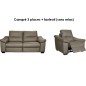 Ensemble composé d'un canapé 2 palces et d'un Fauteuil 1 place en 100% tout cuir épais italien vachette HAMBOURG, couleur taupe