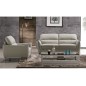 Ensemble canapé 3 places + fauteuil 1 place en cuir italien buffle RIVOLI, gris clair