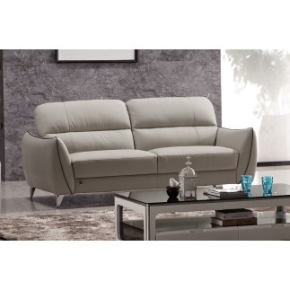 Ensemble canapé 3 places + fauteuil 1 place en cuir italien buffle RIVOLI, gris clair