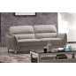 Ensemble canapé 3 places + fauteuil 1 place en cuir italien buffle RIVOLI, gris clair