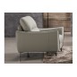 Ensemble canapé 3 places + fauteuil 1 place en cuir italien buffle RIVOLI, gris clair