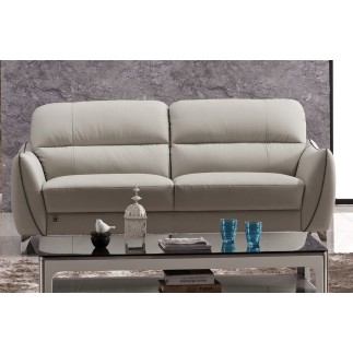 Ensemble canapé 3 places + fauteuil 1 place en cuir italien buffle RIVOLI, gris clair