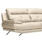 Canapé 3 places en 100% tout cuir épais italien vachette DEREK, couleur beige