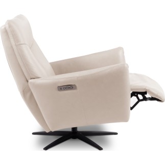 Fauteuil relax électrique en 100% tout cuir épais luxe italien