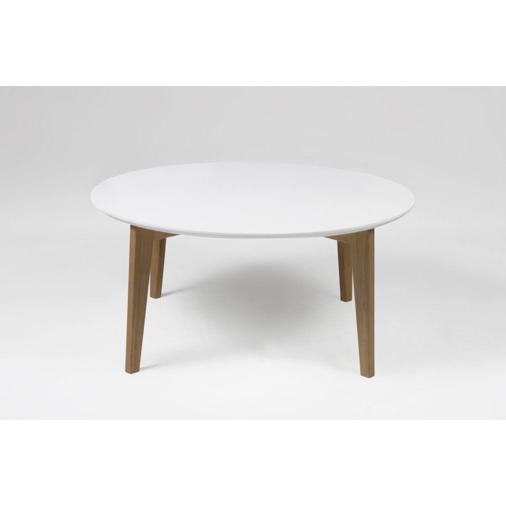 Table basse design nordique, ronde, IPSO, blanche