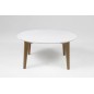 Table basse design nordique, ronde, IPSO, blanche