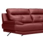 Canapé 2 places en 100% tout cuir épais italien vachette DEREK, couleur bordeaux