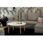 Table basse design nordique, ronde, IPSO, blanche