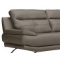 Canapé 2 places en 100% tout cuir épais italien vachette DEREK, couleur taupe