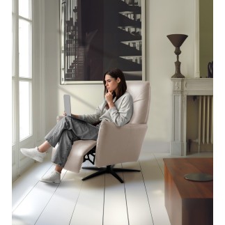Fauteuil relax électrique en 100% tout cuir épais luxe italien