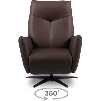 Fauteuil relax électrique en 100% tout cuir épais luxe italien