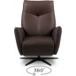 Fauteuil relax électrique en 100% tout cuir épais luxe italien, chocolat, CLAUDIO, 2 moteurs Fauteuil relax électrique en 100% tout cuir épais luxe italien, chocolat, CLAUDIO, 2 moteurs
