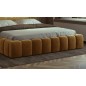 Lit 180x200 rembourré en velours luxe avec coffre et éclairage LED, bronze, LANA