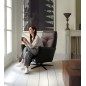 Fauteuil relax électrique en 100% tout cuir épais luxe italien, chocolat, CLAUDIO, 2 moteurs Fauteuil relax électrique en 100% tout cuir épais luxe italien, chocolat, CLAUDIO, 2 moteurs