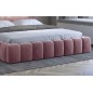 Lit 140x200 rembourré en velours luxe avec coffre et éclairage LED, rose, LANA
