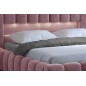 Lit 180x200 rembourré en velours luxe avec coffre et éclairage LED, rose, LANA