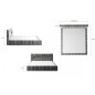 Lit 180x200 rembourré en velours luxe avec coffre et éclairage LED, rose, LANA
