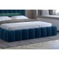 Lit 180x200 rembourré en velours luxe avec coffre et éclairage LED, bleu, LANA