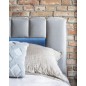 Lit 160x200 rembourré en velours luxe avec coffre et éclairage LED, gris, LANA