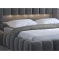 Lit 160x200 rembourré en velours luxe avec coffre et éclairage LED, gris foncé, LANA