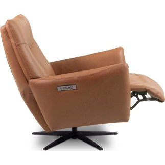 Fauteuil relax électrique en 100% tout cuir épais luxe italien