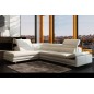- Canapé d'angle en cuir italien 6/7 places IZEN, blanc, version LUXE, angle gauche