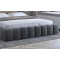 Lit 160x200 rembourré en velours luxe avec coffre et éclairage LED, gris foncé, LANA