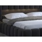 Lit 140x200 rembourré en velours luxe avec coffre et éclairage LED, anthracite, LANA