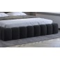 Lit 160x200 rembourré en velours luxe avec coffre et éclairage LED, anthracite, LANA